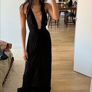 Reformation Black Backless Maxi Dress